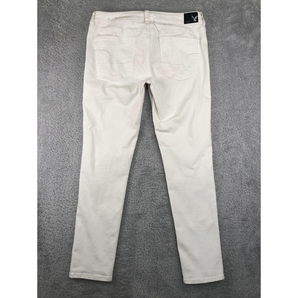 American Eagle Jeans Womens 12 (33x28) White Jegging Super Super Stretch *Flaw - Picture 2 of 10